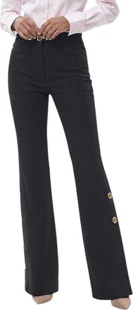Patou Black Bootcut Flat Front Pants