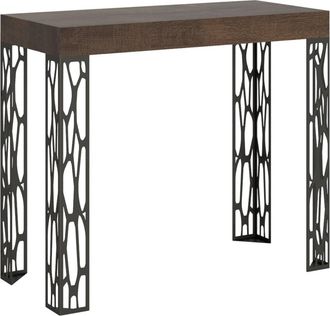 Itamoby Consola extensible 90x40/196 cm efecto madera nogal, hierro