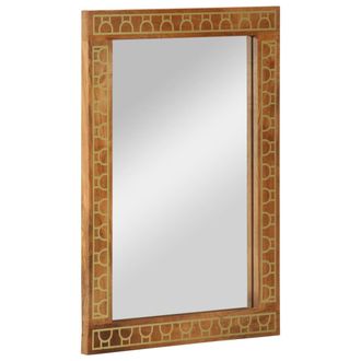 vidaXL Espejo De Ba&ntilde;o Madera Maciza De Acacia Y Vidrio 50x70x2,5 Cm Vidaxl