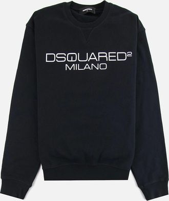 Dsquared2 Mens Dsquared2 Milano Crewneck Sweatshirt Black 900 - Size: 44