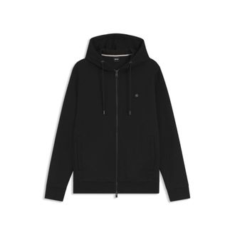 BOSS Cotton-blend zip-up hoodie with Double B monogram