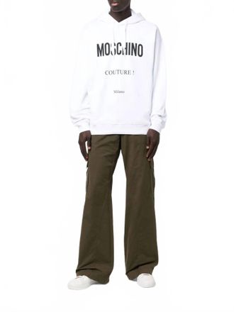 Moschino Mens Couture Cotton Sweatshirt In White
