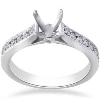 Pompeii3 1/3ct Diamond Engagement Semi Mount Ring 14K White Gold Size Selectable