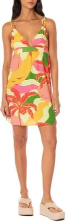 Maaji Tropical Breeze Cover-Up Minidress in Open Red at Nordstrom Rack, Size X-Large