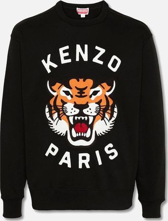 Kenzo Mens Mens Black Kenzo Lucky Tiger Embroidered Sweatshirt - Size: 38