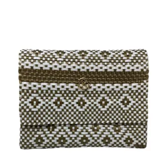Lola's Bag Womens Handmade Aztec Stripe Long Metal Chain Strap Crossbody Bag In Gold