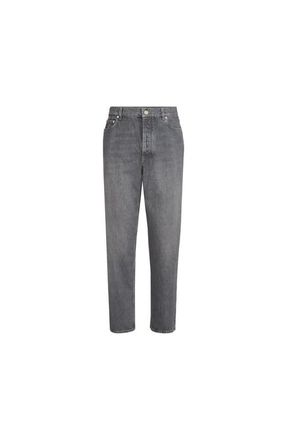 Brunello Cucinelli Greyscale denim trousers in Medium Grey at Nordstrom, Size 56 It