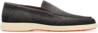 Santoni Grey Suede Loafers