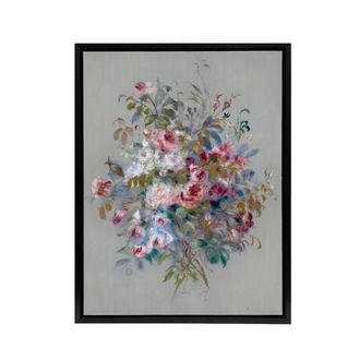 Artery8 Renoir Bouquet Of Roses 1879 Framed Canvas Wall Art Print | Size: W24 x H32