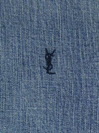 Saint Laurent Mens Shirt Classic Collar Light Blue Denim Textile