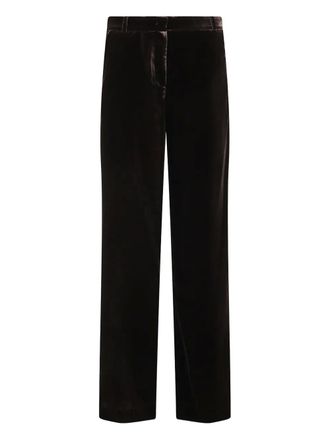 Kiltie velvet trousers - women - Cotton - 42 - Brown