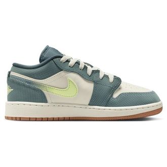 Nike Jordan Boys AJ 1 Low SE - Boys Grade School Basketball Shoes Sea Glass/Light Lemon Twist/Hasta Size 3.5