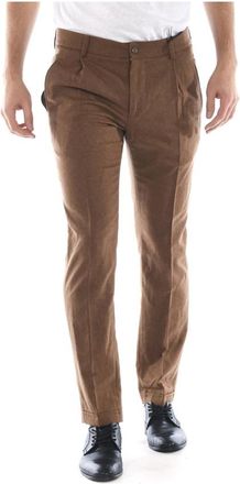 Daniele Alessandrini Pantalone Tamo - Heren - Slim Fit Broeken - Bruin - M - Broeken
