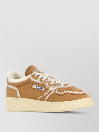 Autry suede shearling-lined low-top sneakers