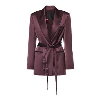 Pinko Blazers, female, Red, Size: XS Belted Jacket
