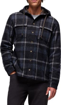 Prana Asgard Hooded Flannel Shirt Jacket in Stormy Night at Nordstrom, Size Xx-Large