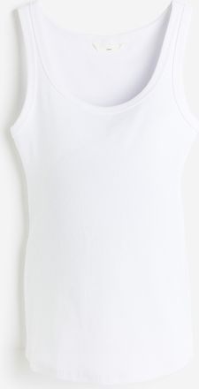 H&M MAMA Geripptes Tanktop - White