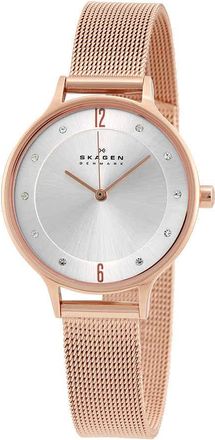 Skagen Anita Silver Dial Rose Gold-tone Ladies Watch SKW2151