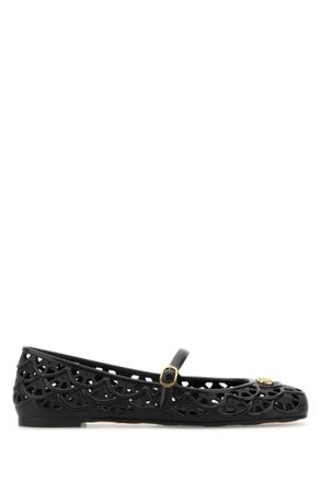 Valentino Garavani Black Logo Ballet Flats