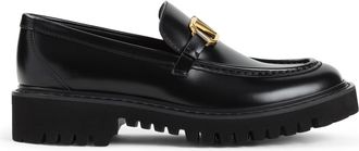 Valentino Garavani Black Leather Loafers-Donna