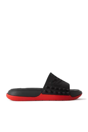 Christian Louboutin Take It Easy Logo-Embossed Cutout Spiked Rubber Slides