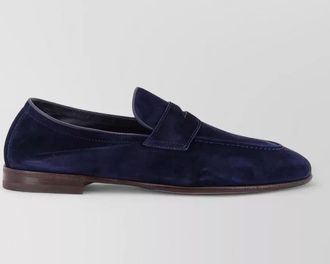 Brunello Cucinelli suede loafers almond toe leather sole