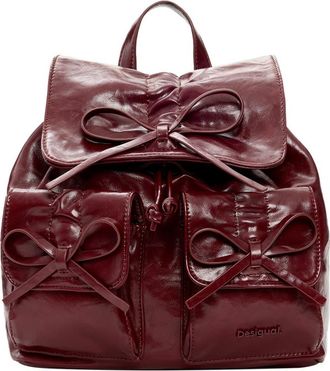 Desigual Mini Faux Leather Backpack in Burgundy at Nordstrom