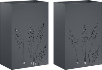 vidaXL Macetero De Jard&iacute;n 2 Uds. Gris Antracita 50 X 30 X 75 Cm Vidaxl
