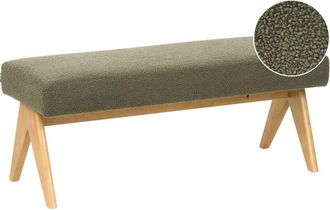 Beliani Bench TAMRE Boucle Green/ Light Brown