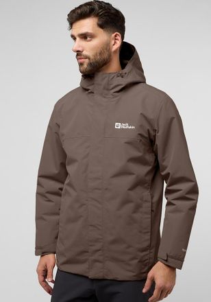 Jack Wolfskin 3-in-1-Funktionsjacke JACK WOLFSKIN ALTENBERG 3IN1 JKT M, Herren, Gr. M (50), braun (cold, coffee), Hauptmaterial: 100% Polyester. Futter: 100% Polyes