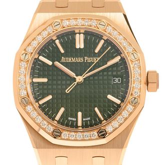Audemars Piguet Royal Oak Automatic Diamond Green Dial Ladies Watch 15551OR.ZZ.1356OR.06