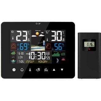OEM Estaci&oacute;n Meteorol&oacute;gica Con Alarma De Amanecer Y Atardecer, Term&oacute;metro E Higr&oacute;metro Multifunci&oacute;n Con Pantalla T&aacute;ctil Y Sensor Inal&aacute;mbrico Para Exterior