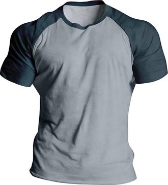 Generic Mens Color-Blocked Short Sleeve T-Shirt - Casual Crewneck Fashion Essential Summer Top (UK, Alpha, XL, Regular, Regular, Color Blocking9)