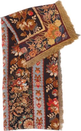 Pierre-Louis Mascia Multicolor Floral Print Fringed Silk Shawl