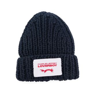 Charles Jeffrey Loverboy LOVERBOY by Charles Jeffrey, Beanies, male, Blue, Size: ONE SIZE Logo Patch Beanie