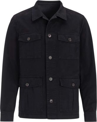 Oscar Jacobson Safari Overshirt - Heren - Zomerjassen - Blauw - XL - Katoen - Jassen
