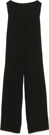 Herno pussy-bow jumpsuit - women - Viscose/Spandex/Elastane/Polyester - 50 - Black