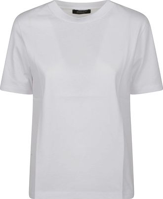 Aragona White Round Neck Cotton T-Shirt