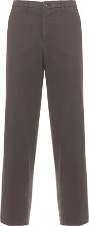 BRIGLIA 1949 Brown Jeangw Cotton-Blend Straight-Leg Pants