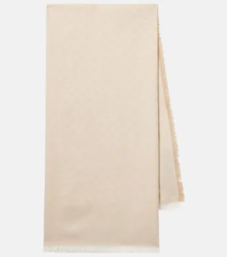 Gucci GG cotton, wool, and silk scarf
