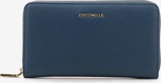 Coccinelle Portafoglio grande zip around leather deep blue