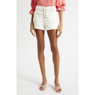 Ramy Brook Cindy High Waist Denim Shorts in White at Nordstrom, Size 30