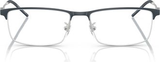 Emporio Armani 57mm Rectangle Optical Glasses in Matte Dark Blue /Demo Lens at Nordstrom