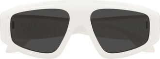 Alaia Aa0092s Oversized Rectangular Sunglasses in Glossy White Finish