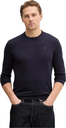 Hackett Truien & Vesten, Heren, Blauw, 2Xl, Katoen, Katoenen-zijden trui met ronde hals