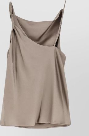 Alysi asymmetric satin sleeveless top