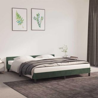 vidaXL Estructura Cama Sin Colch&oacute;n Terciopelo Verde Oscuro 160x200 Cm Vidaxl