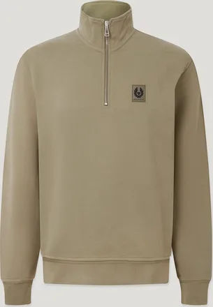 Belstaff Sudadera Con Cremallera De Un Cuarto Para Hombre Vell&oacute;n Algod&oacute;n Verde Militar 2xl
