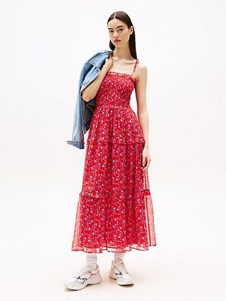 Tommy Hilfiger Floral Print Chiffon Maxi Dress
