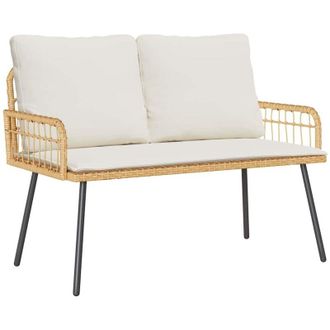 vidaXL Vidaxl - Banco De Jard&iacute;n Rat&aacute;n Sint&eacute;tico Natural 114x64x78 Cm